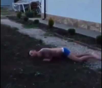 Hey, the pool's on the other side...