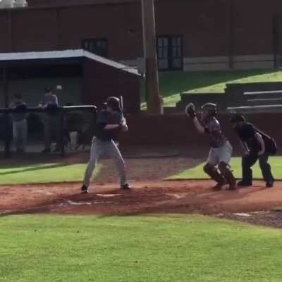 14-year-old one armed catcher throws the ball with no trouble