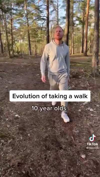 Evolution of taking a walk