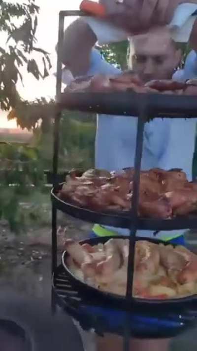 barbecue with everything, on several levels.