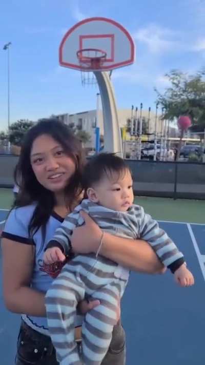 Basketball with baby brother