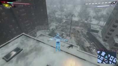 replayed the prowler mission, web zipped behind me and got into a very stiff pose