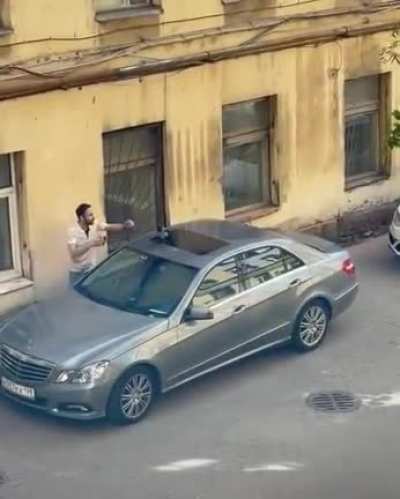 Removing a young crow from the roof of your car