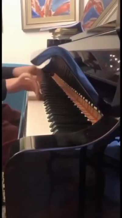 His fingers are now the piano keys
