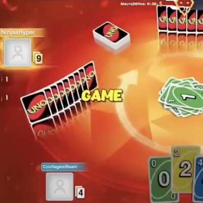 Intense UNO game play