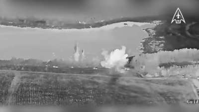 GMLRS striking Russian troops. Donetsk Sept 2024.