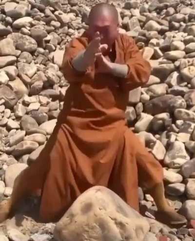 Monk Destroying Stone’s With His Fingers