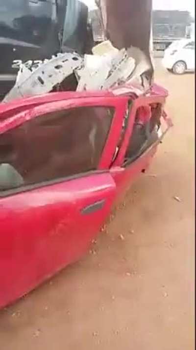[LFO] Aftermath of Truck Slamming Into Car (NSFL)