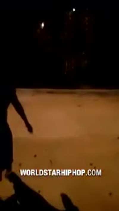 Woman keeps trying to tazer a guy who is trying to break up 2 girls fighting. He gives her several warnings about tazering him. She ignores him and wins a prize