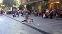 unfunny guy ruining drum performance