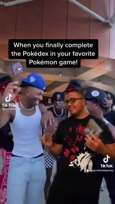 When you finally complete your Pokédex in your favorite Pokémon game! 💪🏼