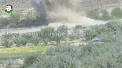 Footage of an attack on Pakistani military personnel released by the Balochistan Liberation Front shows BLF fighters targeting a Pakistani foot patrol team with a remote-controlled IED in Mashkay Tankh, Balochistan