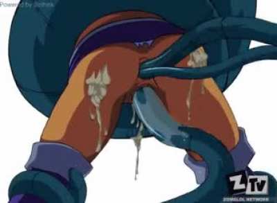 Starfire getting tentacle fucked & cummed on!