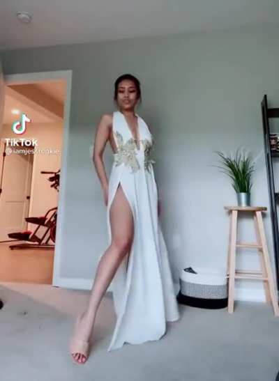 A girl in a dress