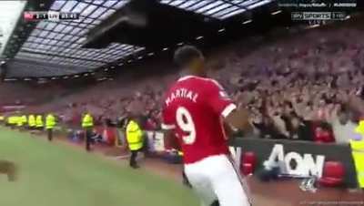 5 years ago, Martial came in on his debut as a 65th minute sub against Liverpool. 20 minutes later, he scored this absolute beauty