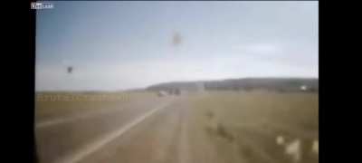 Female driver of Toyota dies after a strong collision with Bus, no one else was injured. (2 Angles and Slow motion) 