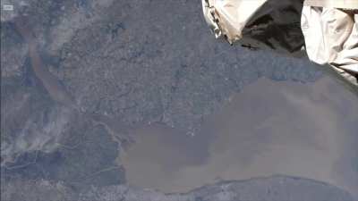 Río de la Plata desde la Estación Espacial 12:50 4/7/21