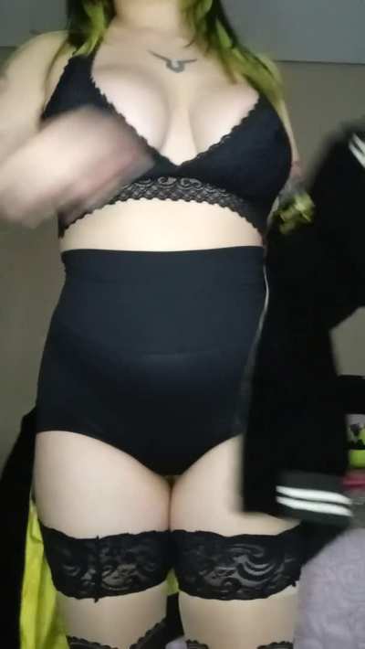 people think i have small boobs cause i'm 4'11, but they're always surprised when the jacket comes off [reveal]