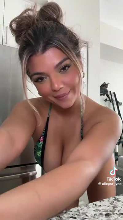 Leaning over the counter