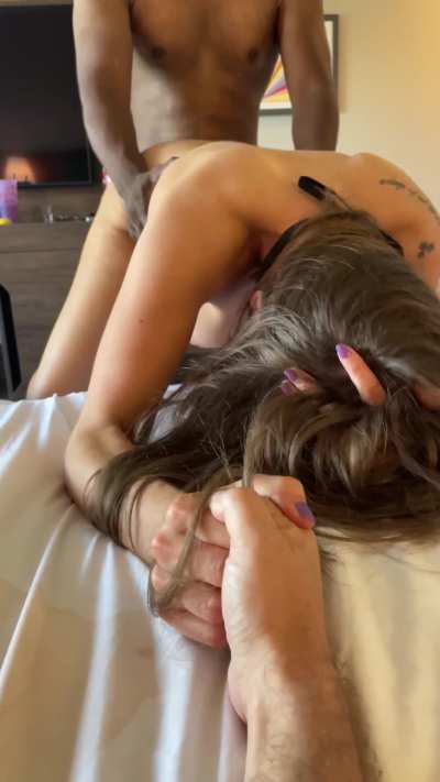 I love getting fucked while I hold hubbys hand