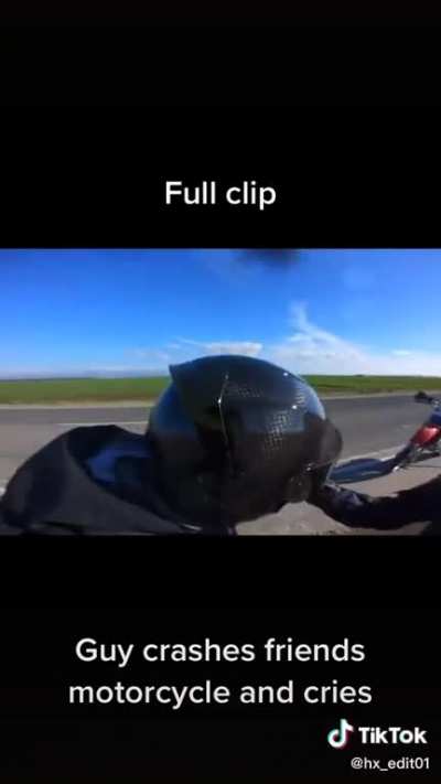 Chad doesn't care about his bike, only about his friend's well being