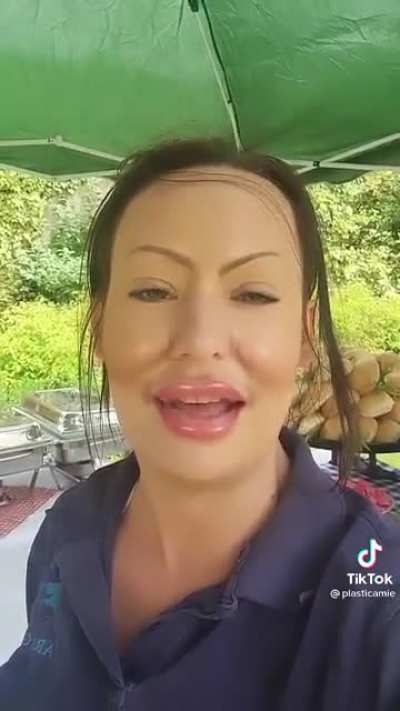 More plastic in her face than the ocean