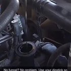 How to pour motor oil with no funnel