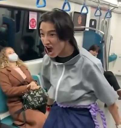 Screaming on a full subway