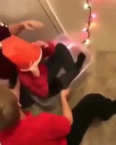 Calvin's toboggan crash