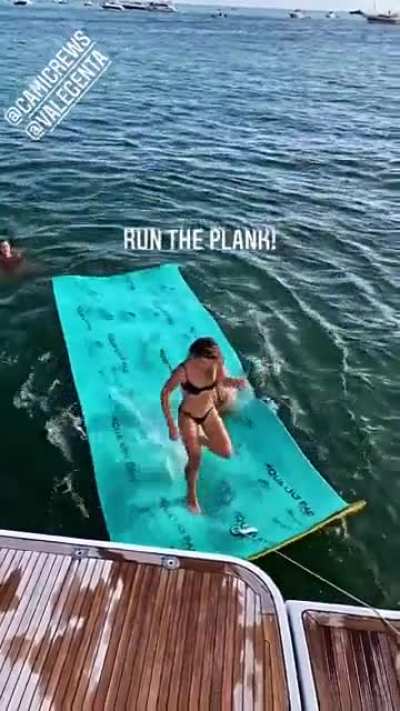 Running the plank and bending over