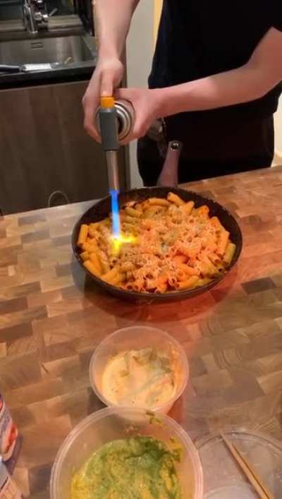 Flaming a Pasta