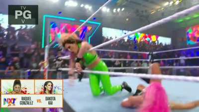 Tonight on NXT, Part 3: Raquel Gonzalez vs Dakota Kai. Should be easy for Raquel, right?