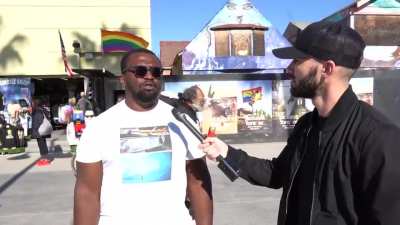 People in Los Angeles being asked if they care about controversy when Joe Rogan used the N word