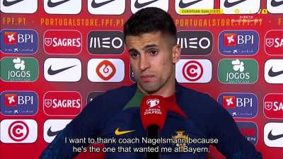 [ENG Subtitles] Joao Cancelo finds out in the post match interview that Nagelsmann has been fired: 