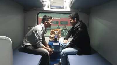 Me and my cousin had a staring contest in a train a few months back. I lost, but the video turned out the be great. I'm the one in black.