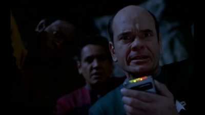 Star Trek exposes the soul trap. Captain Janeway has a near death experience, Archon shows up as her father and tries to convince her to follow it into it's matrix (the light)