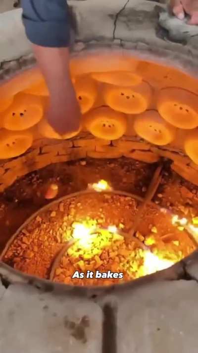 Traditional Uzbek bread making 