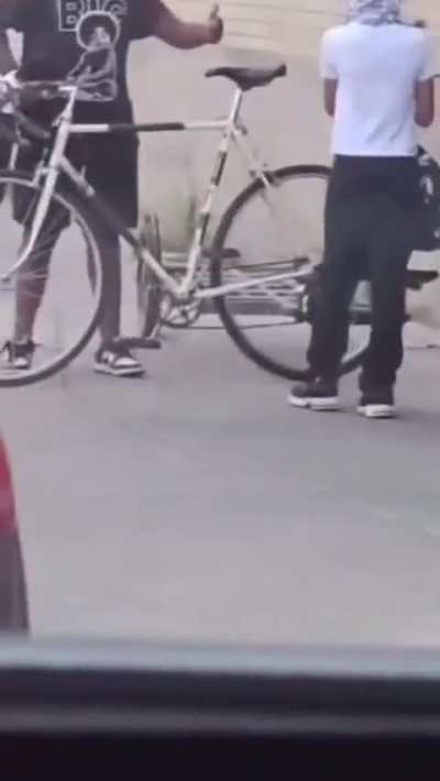 Good to see they're starting them young. I believe the child in the black shirt is threatening to pull a gun out of his waistband. We could stop stuff like this if enough people download these videos and share them everywhere they can. Don't get angry, ge