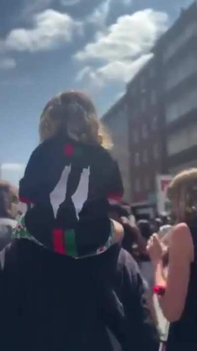 Hundreds of people are flooding the streets in London to show solidarity with Palestine.
