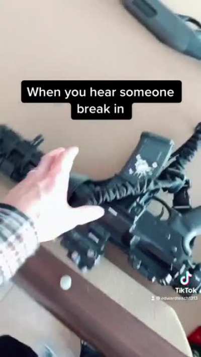 He’s gonna shoot something into that robber and it ain’t bullets.