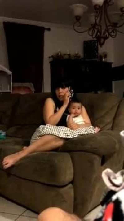 My mom always on the phone