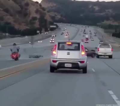 I wonder what the motorcycle did to get that reaction