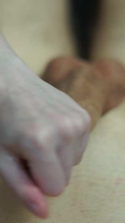 The main thing is to hold him with both hands so that he gets more pleasure