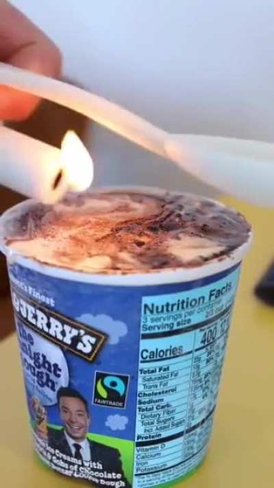 Guess she must really likes ice cream