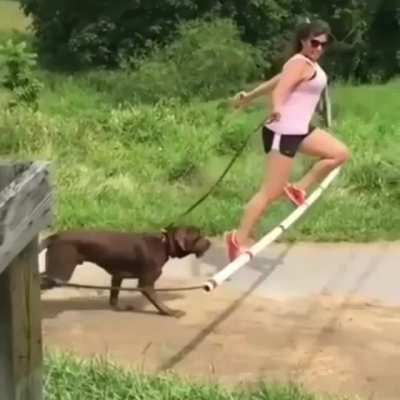 trying to jump over