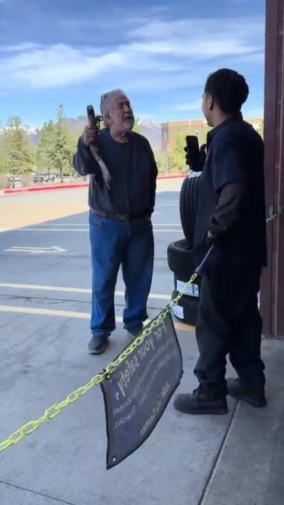 Old man asking Walmart employee if he’s legally in the country
