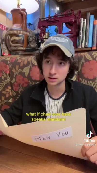 White waiter at a Chinese restaurant