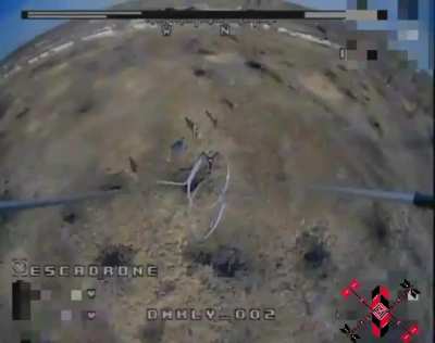 Ukrainian FPV drone hits a group of Russian soldiers walking 