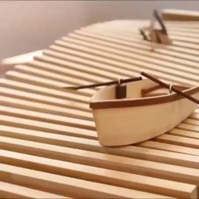 This neat moving wooden sculpture
