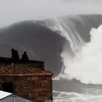 Surfing in Nazare, Portugal